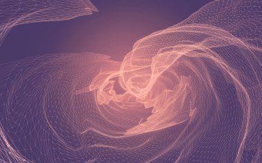 Çokgen alanı düşük Poli koyu arka plan, 3d render