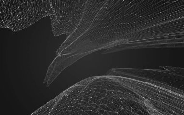 Çokgen alanı düşük Poli koyu arka plan, 3d render