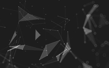 Çokgen alanı düşük Poli koyu arka plan, 3d render