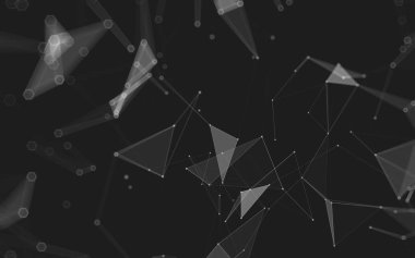 Çokgen alanı düşük Poli koyu arka plan, 3d render