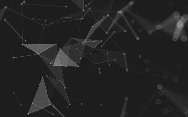 Çokgen alanı düşük Poli koyu arka plan, 3d render