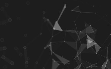 Çokgen alanı düşük Poli koyu arka plan, 3d render