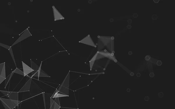 Çokgen alanı düşük Poli koyu arka plan, 3d render