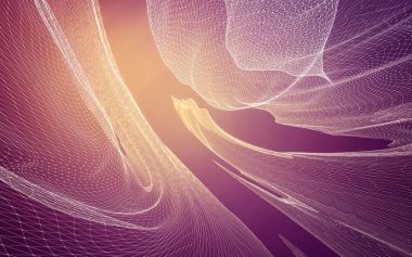 Çokgen alanı düşük Poli koyu arka plan, 3d render