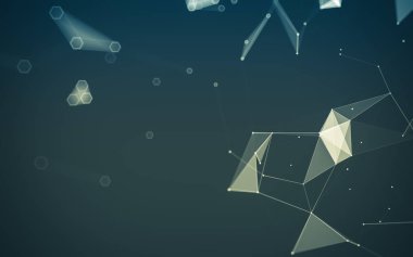 Çokgen alanı düşük Poli koyu arka plan, 3d render