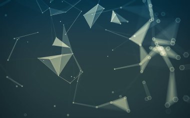 Çokgen alanı düşük Poli koyu arka plan, 3d render