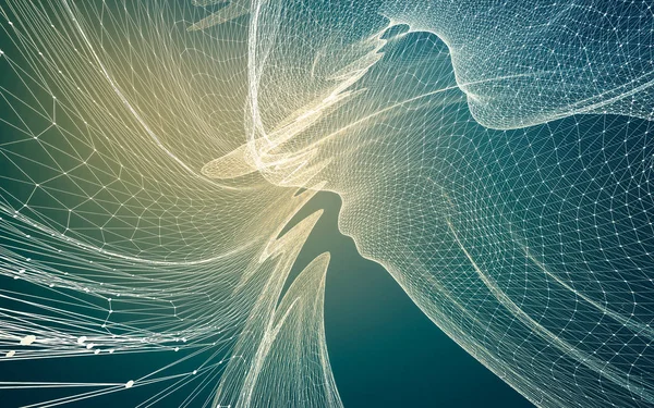 Çokgen alanı düşük Poli koyu arka plan, 3d render