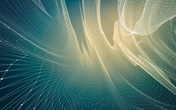 Çokgen alanı düşük Poli koyu arka plan, 3d render