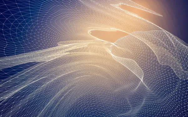 Çokgen alanı düşük Poli koyu arka plan, 3d render