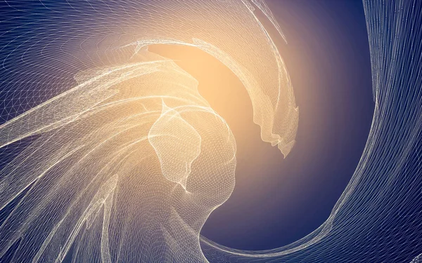 Çokgen alanı düşük Poli koyu arka plan, 3d render