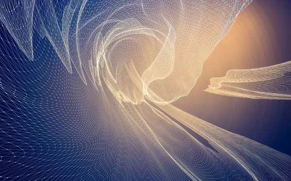 Çokgen alanı düşük Poli koyu arka plan, 3d render