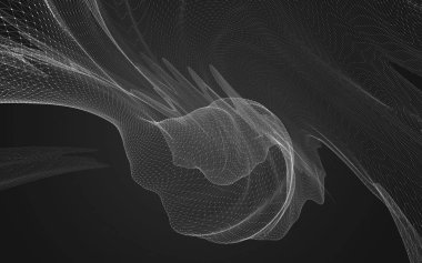 Çokgen alanı düşük Poli koyu arka plan, 3d render