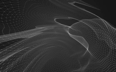 Çokgen alanı düşük Poli koyu arka plan, 3d render