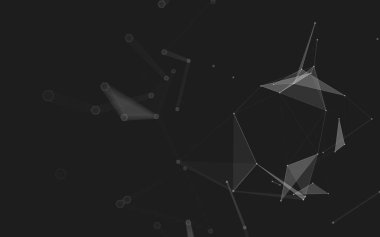 Çokgen alanı düşük Poli koyu arka plan, 3d render