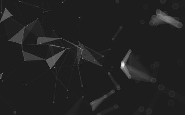 Çokgen alanı düşük Poli koyu arka plan, 3d render