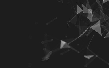 Çokgen alanı düşük Poli koyu arka plan, 3d render