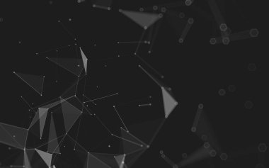 Çokgen alanı düşük Poli koyu arka plan, 3d render