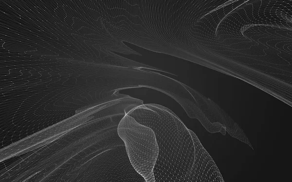 Çokgen alanı düşük Poli koyu arka plan, 3d render