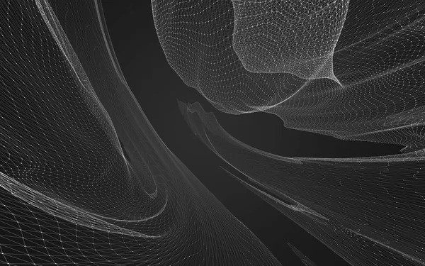 Çokgen alanı düşük Poli koyu arka plan, 3d render