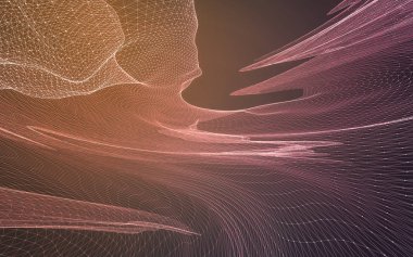 Çokgen alanı düşük Poli koyu arka plan, 3d render