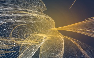 Çokgen alanı düşük Poli koyu arka plan, 3d render