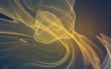 Çokgen alanı düşük Poli koyu arka plan, 3d render