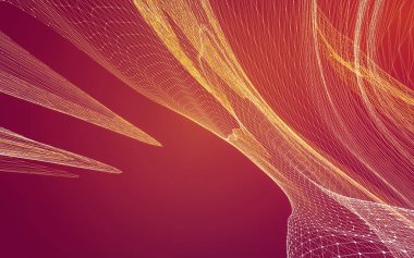 Çokgen alanı düşük Poli koyu arka plan, 3d render