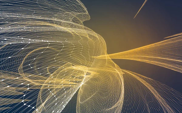 Çokgen alanı düşük Poli koyu arka plan, 3d render