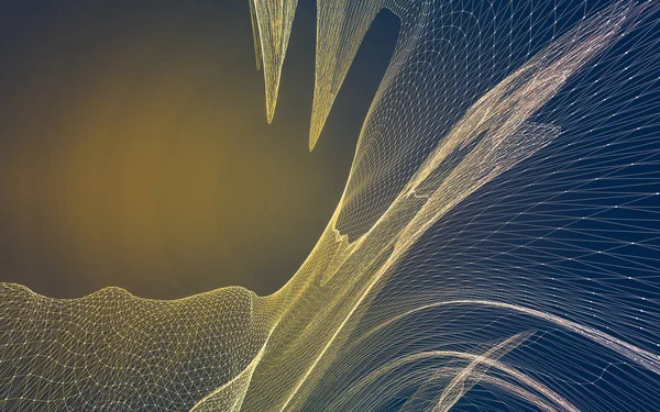 Çokgen alanı düşük Poli koyu arka plan, 3d render