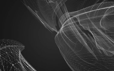 Çokgen alanı düşük Poli koyu arka plan, 3d render