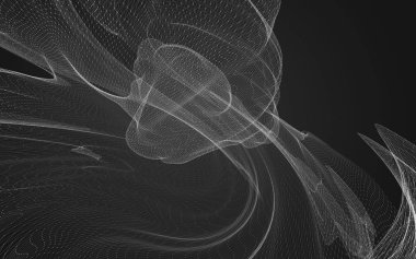 Çokgen alanı düşük Poli koyu arka plan, 3d render