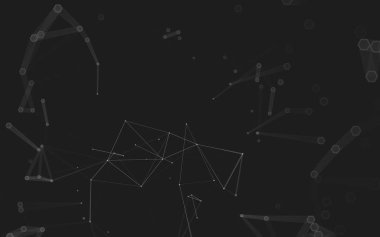 Çokgen alanı düşük Poli koyu arka plan, 3d render