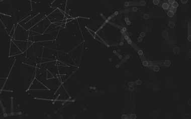 Çokgen alanı düşük Poli koyu arka plan, 3d render