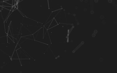 Çokgen alanı düşük Poli koyu arka plan, 3d render