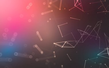 Çokgen alanı düşük Poli koyu arka plan, 3d render