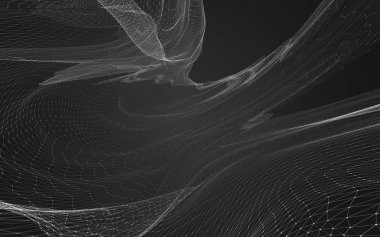 Çokgen alanı düşük Poli koyu arka plan, 3d render