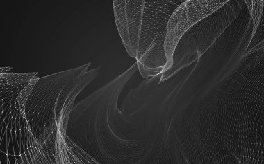 Çokgen alanı düşük Poli koyu arka plan, 3d render