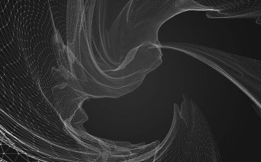 Çokgen alanı düşük Poli koyu arka plan, 3d render