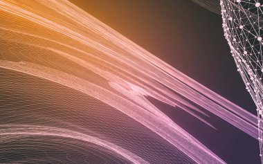 Çokgen alanı düşük Poli koyu arka plan, 3d render