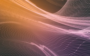 Çokgen alanı düşük Poli koyu arka plan, 3d render