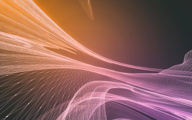 Çokgen alanı düşük Poli koyu arka plan, 3d render