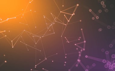 Çokgen alanı düşük Poli koyu arka plan, 3d render