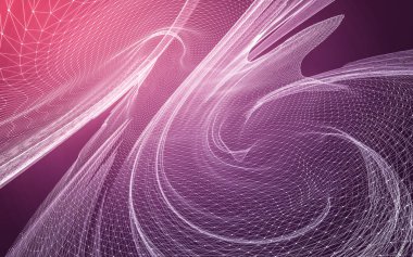 Çokgen alanı düşük Poli koyu arka plan, 3d render