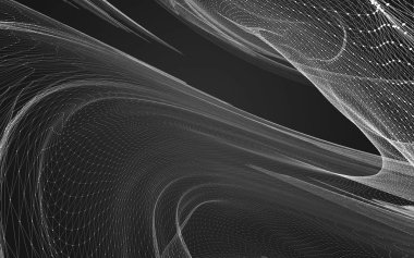 Çokgen alanı düşük Poli koyu arka plan, 3d render