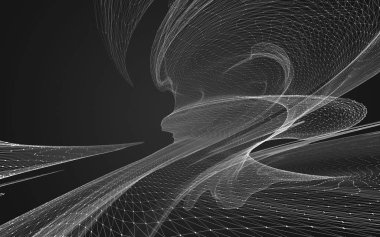 Çokgen alanı düşük Poli koyu arka plan, 3d render