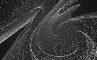 Çokgen alanı düşük Poli koyu arka plan, 3d render