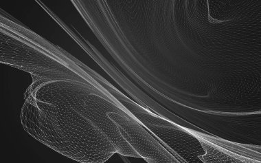 Çokgen alanı düşük Poli koyu arka plan, 3d render