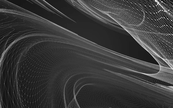 Çokgen alanı düşük Poli koyu arka plan, 3d render