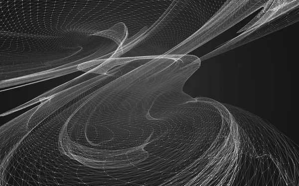 Çokgen alanı düşük Poli koyu arka plan, 3d render