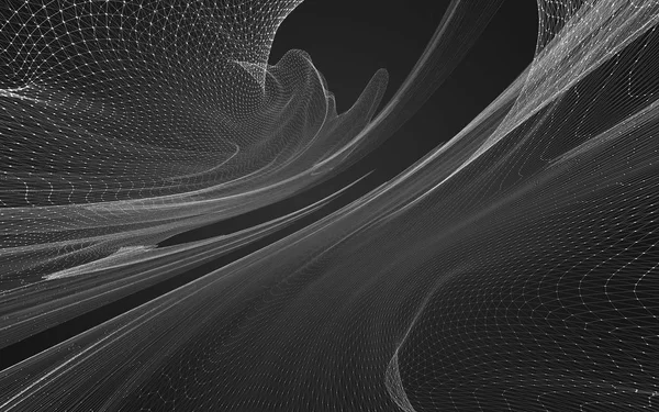 Çokgen alanı düşük Poli koyu arka plan, 3d render